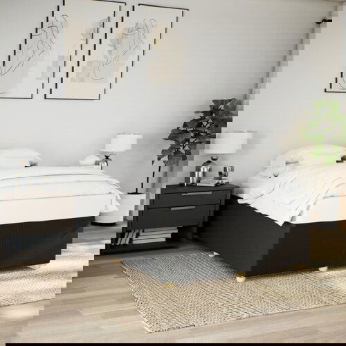 VidaXL Posteljni okvir brez vzmetnice črn 140x200 cm blago Slike