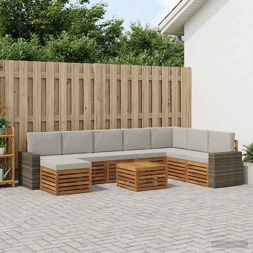  Set vanjskih sofa 9 kom. Prirodna i svjetlosiva Cijene