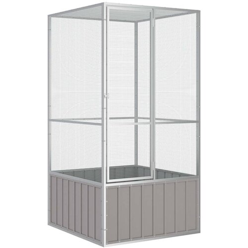  Kavez za ptice sivi 111 x 107 x 211,5 cm od pocinčanog čelika Slike