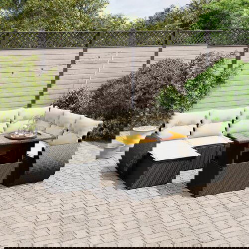 vidaXL 8-dijelni set vrtnih sofa od poliratana s jastucima crni Cijene