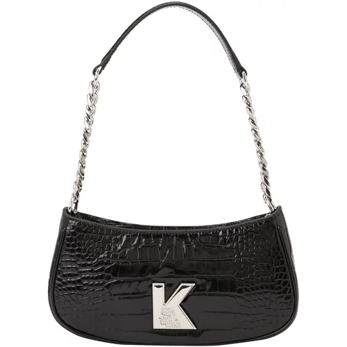 Karl Lagerfeld Ručna torbica crna / srebro
