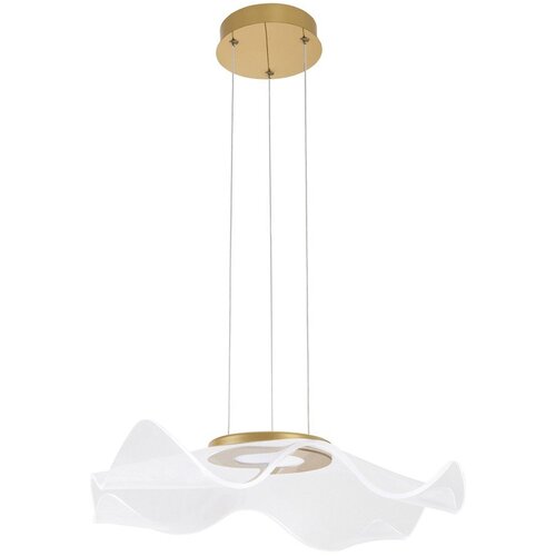 Nova Luce Aluminijasta LED viseča svetilka v zlati barvi s senčilom iz akrilnega stekla Siderno &amp;ndash; Slike