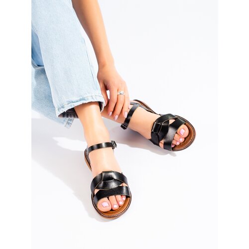 W. POTOCKI Women&amp;#039;s leather sandals Potocki black Slike