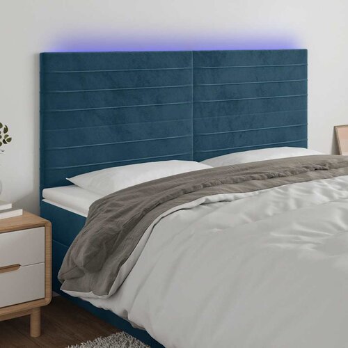  LED uzglavlje tamnoplavo 200x5x118/128 cm od tkanine Cijene
