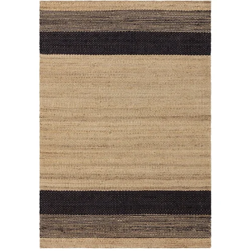 Asiatic Carpets Crni/bež obostrani/ručno rađen juten tepih 160x230 cm Cedar –