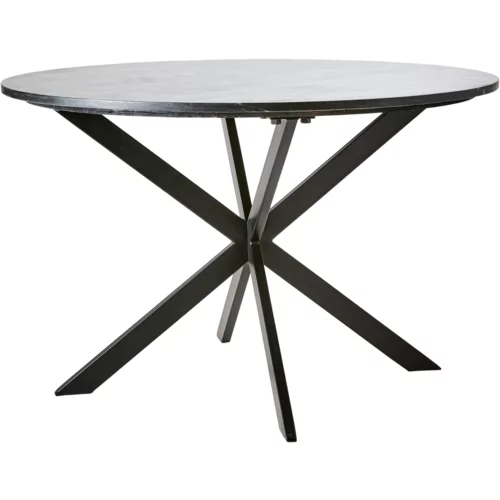 MILAN blagovaonski stol željezo i mramor crni promjer 120cm