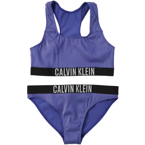Calvin Klein Swimwear Bikini tamno ljubičasta / crna / bijela