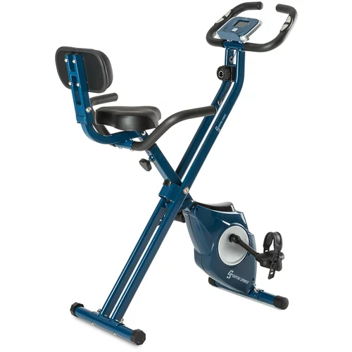 Capital Sports Azura M3, kućni sklopivi stacionarni bicikl, naslon, bočne ručke, 100 kg, plavi