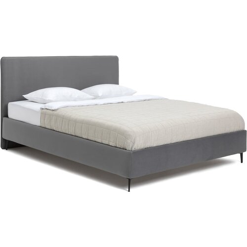 Bonami Selection Sivi tapecirani bračni krevet s madracem/letvičastim okvirom 180x200 cm Noira Slim - Cijene
