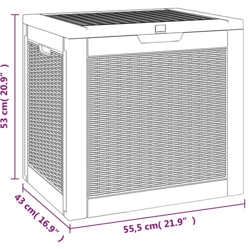  Vrtna kutija za pohranu crna 55,5 x 43 x 53 cm polipropilen Slike