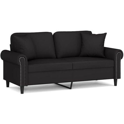Maison Chic kavč - Sofa - Kanape dvosed z okrasnimi blazinami črn 140 cm žamet, (21727835) Cene