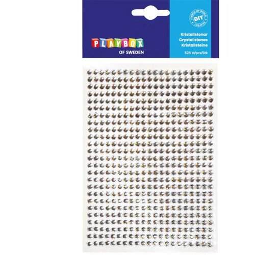 Playbox Samoljepljivi srebrni strass kamenčići 525 kom Slike