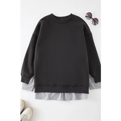 Trendyol Curve Anthracite Shirt-Removable Knitted Sweatshirt