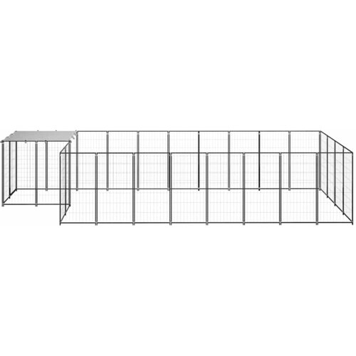  Kavez za pse crni 10,89 m&amp;sup2; čelični Slike