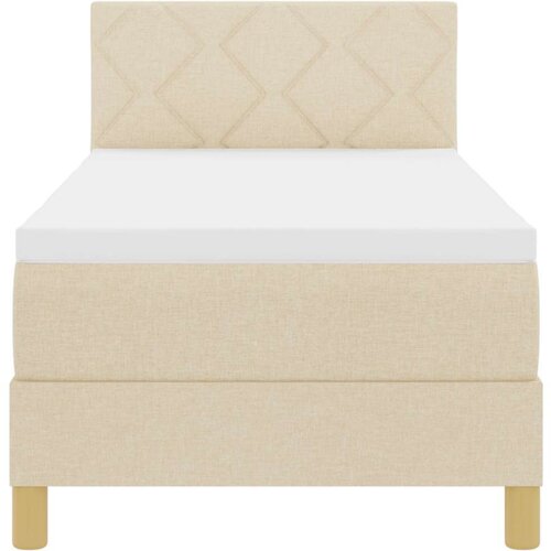 VidaXL Krevet s podnicom s madracem krem 80x200 cm tkanina Slike