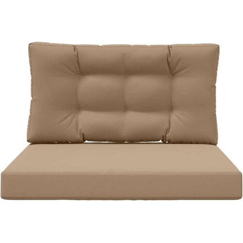  Jastuk za vanjsku sofU 2 pcs Sivo-smeđa Poliester - Sivo-smeđa 80 x 80 cm 1x sjedalo +1x naslon (3D s bartagom) Slike