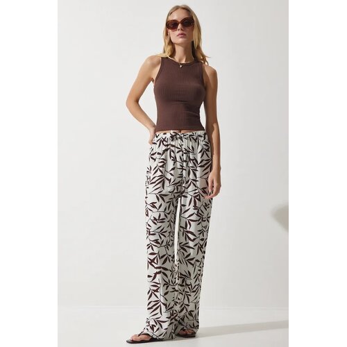  ženske krem braon &amp;scaron;arene lepr&amp;scaron;ave viskozne regular fit pantalone EN00606, krem braon / krem Slike