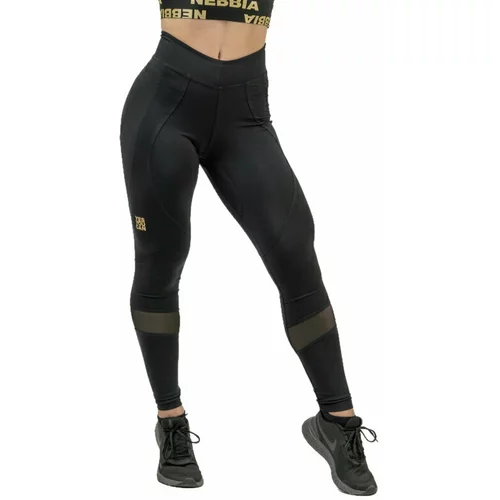 NEBBIA High Waist Push-Up Leggings INTENSE Heart-Shaped Black/Gold M Fitnes hlače