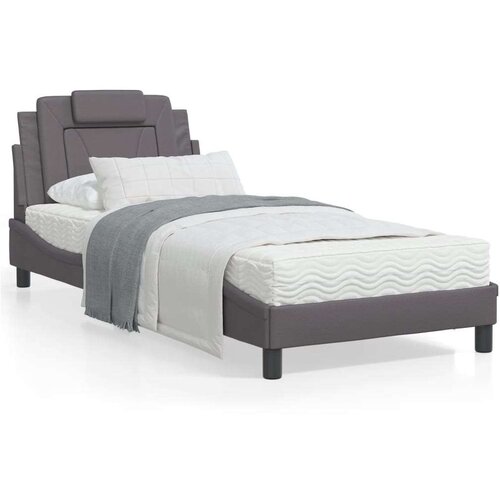  Posteljni okvir z vzglavjem siv 80x200 cm umetno usnje, (21081841) Cene