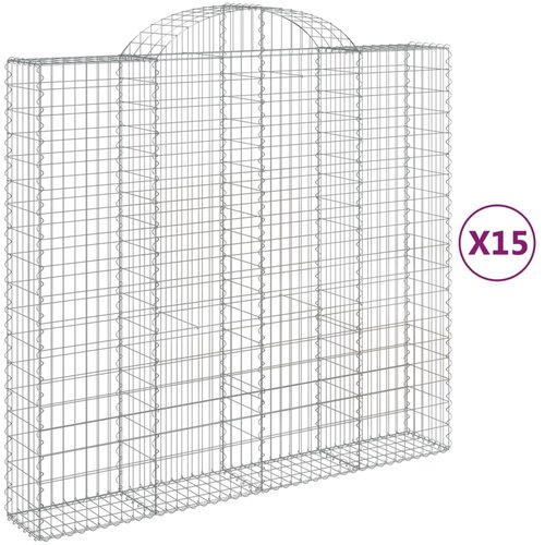  Obokane gabion košare 15kosov 200x50x180/200cm pocinkano železo, (21000383) Cene