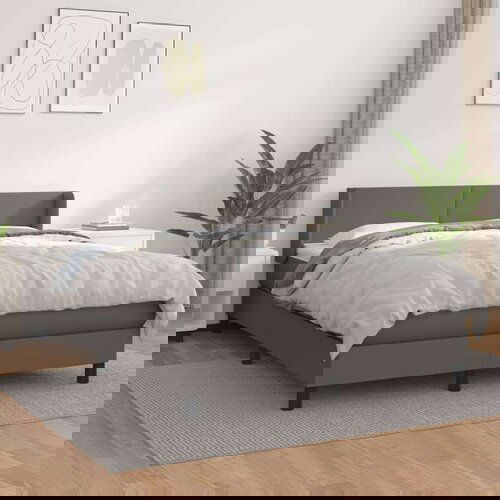  Krevet s oprugama i madracem sivi 140x200 cm od umjetne kože Slike