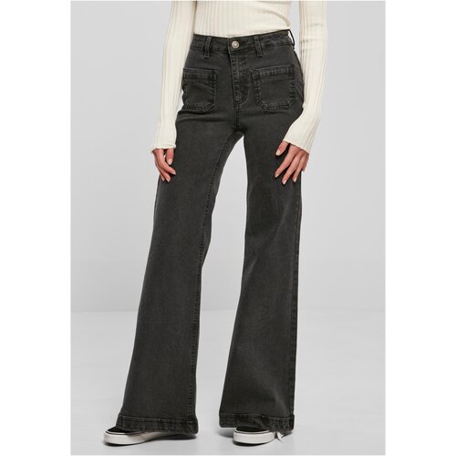 UC Ladies Ladies Vintage Flared Denim Pants black washed Slike