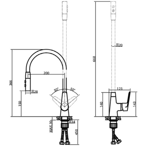 Linni slavina za sudoperu kitchen 109 body Slike
