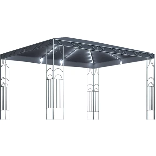 vidaXL Paviljon z LED lučkami 400x300 cm antraciten