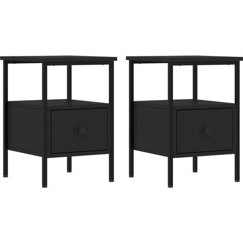 Maison Chic Dvo delni komplet Nočne omarice - Nočne mize črna 34x36x50 cm inženirski les, (21689289) Slike