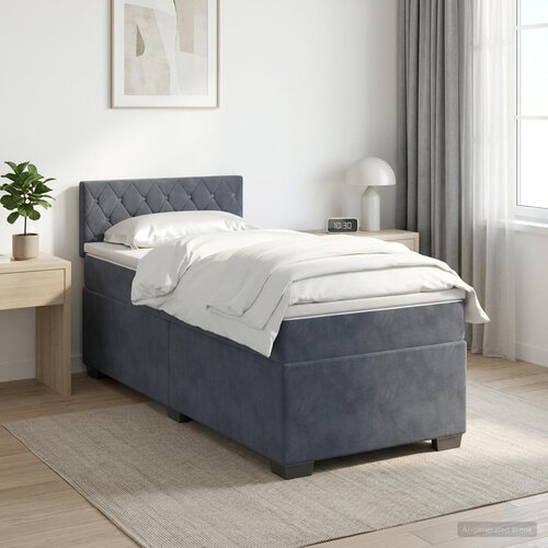  Boxspring krevet s madracem Tamnosiva 90 x 190 cm Baršun Cene