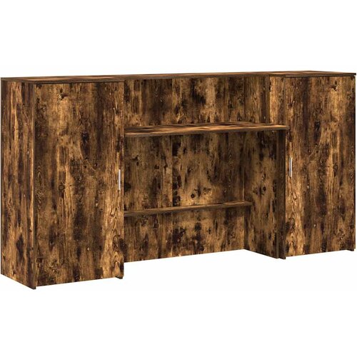 vidaXL Sprejemna miza dimljeni hrast 200x50x103,5 cm inženirski les Cene