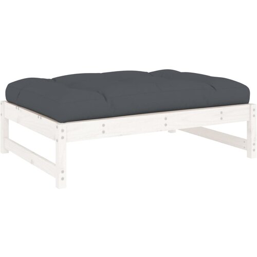  Vrtni tabure bijeli 120 x 80 cm od masivne borovine Slike