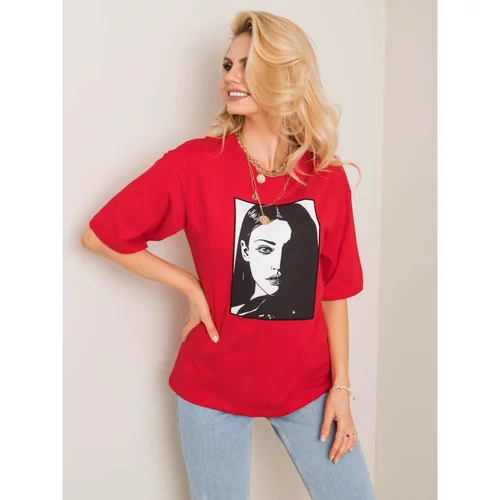 Fashion Hunters Woman RUE PARIS red t-shirt