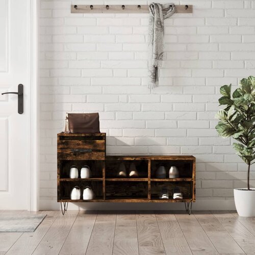  The Living Store Omarica za čevlje dimljeni hrast 102x36x60 cm inženirski les - Omarica Za Čevlje, (21485503) Cene