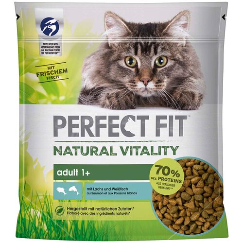PerfectFIT Natural Vitality Adult 1+ losos in bela riba - Varčno pakiranje: 6 x 650 g Cijene