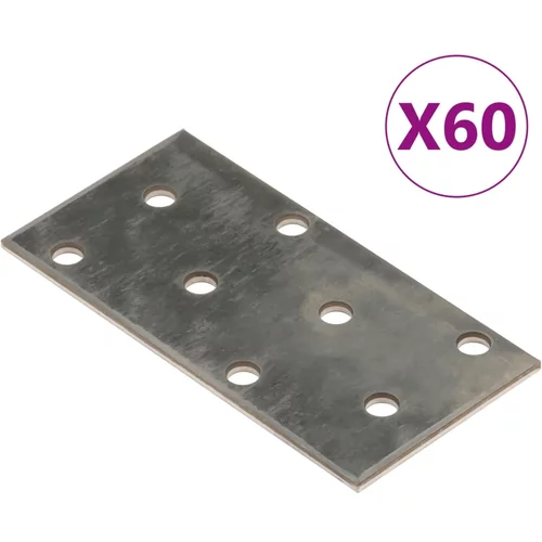 vidaXL Perforirane plošče 60 kosov 2 mm 80x40 mm pocinkano jeklo