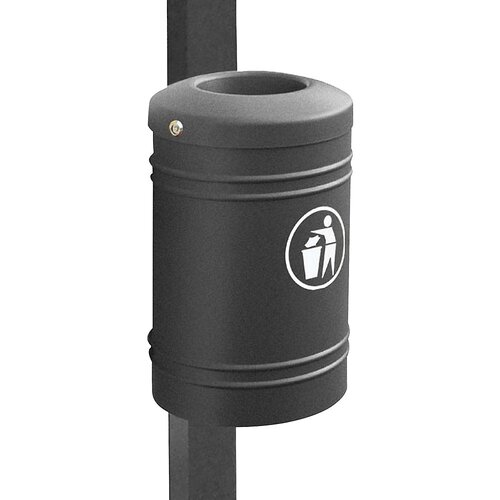 PROCITY Posoda za odpadke za uporabo na prostem ESTEREL, prostornina 40 l za pravokotne stebriče 80 x 80 mm, sive barve Cene