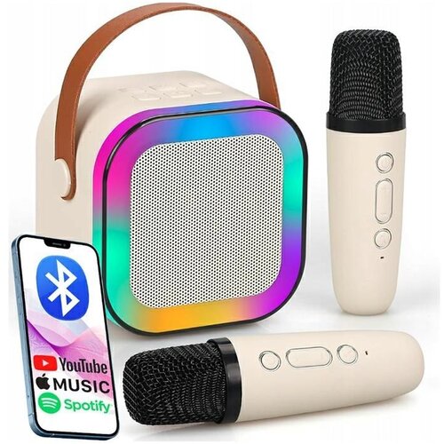  Aku. 1200mAh karaoke zvočnik Bluetooth 5.3 2x mikrofon LED RGB Cene