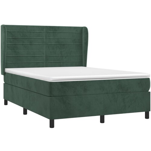 Maison Chic Box spring postelja - Vzmetna postelja z vzmetnico temno zelen 140x190 cm žamet SL22063, (21892190) Cene