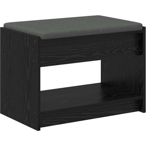  Klupa za hodnik s jastukom s policom Crni Hrast 63 x 38 x 45 cm - Crni hrast 63 cm Slike