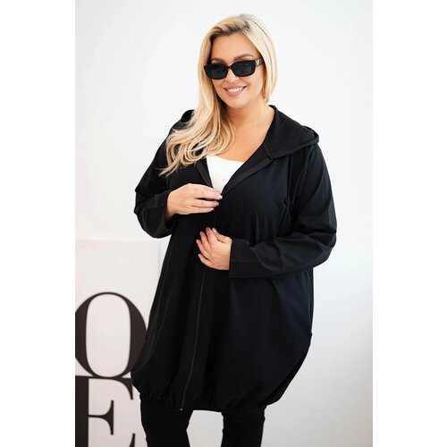 Kesi Women&amp;#039;s Plus Size cotton hoodie with zipper black Slike