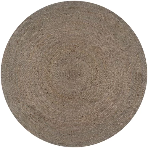 vidaXL Ručno rađeni tepih od jute okrugli 150 cm sivi