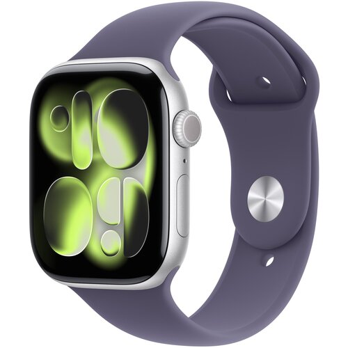 Apple Watch Series 11&nbsp;GPS + Cellular 46mm Silver Aluminium Case with Purple Fog Sport Band - M/L, (5000011470) Cene