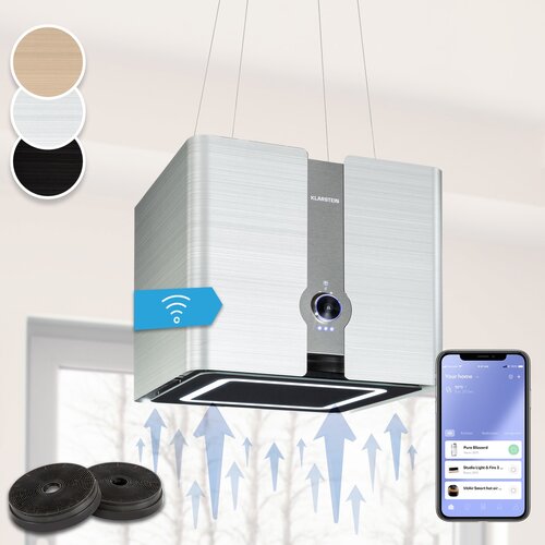 Klarstein Futurelight Smart, Otočna napa, Recirkulacija, 420m³/h, LED, nehrđajući čelik Cijene