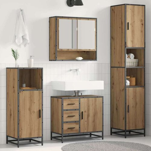  Set namje&scaron;taja za kupaonicu s ladicama 3 pcs Umjetnički hrast Cijene