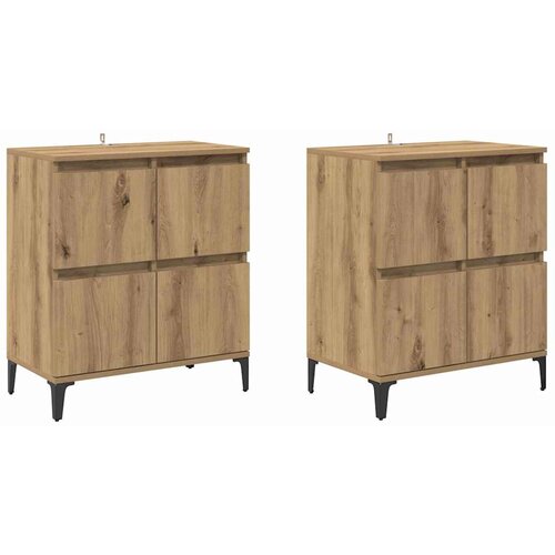 vidaXL Stranske omare 2 pcs Umetni hrast 60 x 35 x 70 cm, (5000107676) Cene