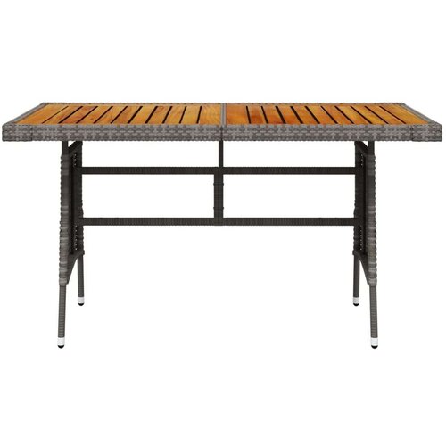 VidaXL Vrtni stol sivi 130x70x72 cm poliratan i masivno bagremovo drvo Slike