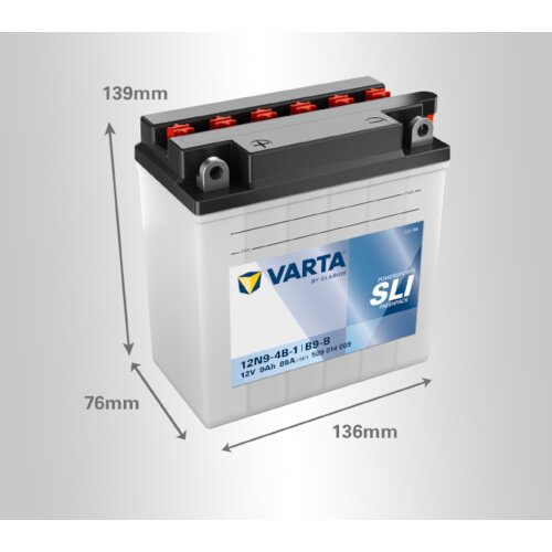 Varta Akumulator Powersport SLI YB9-B, 12V, 9Ah, L+ Slike