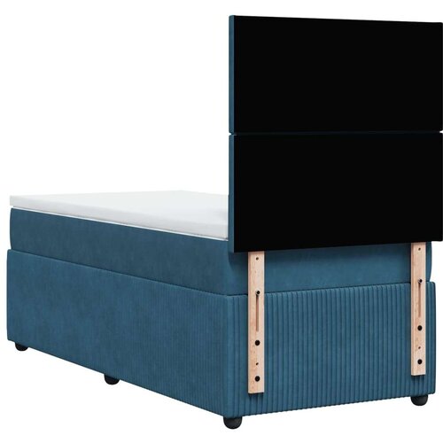VidaXL Box spring krevet s madracem tamnoplavi 100x200 cm bar&amp;scaron;unasti Slike