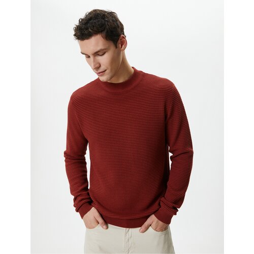 Koton Slim Fit Sweater Knitwear Basic Crew Neck Textured Cene